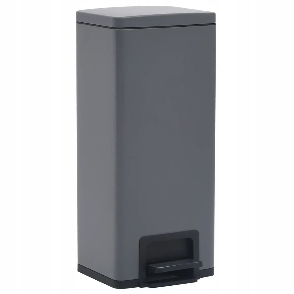 Odpadkový koš z nerezové oceli 30L, šedý, 31x31,5x71 cm