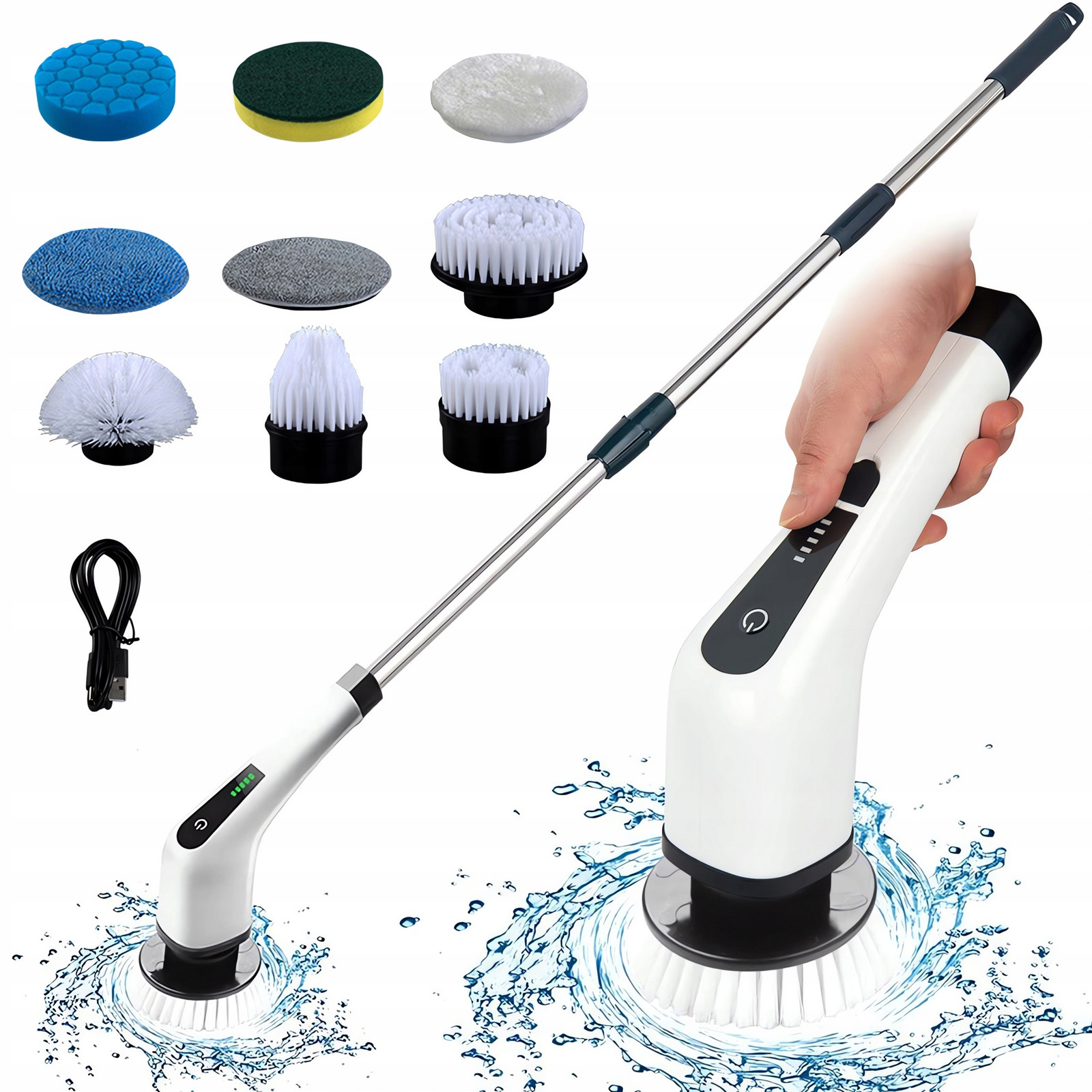 Rotační Mop Elektrický Čisticí Kartáč 9V1 Pro Domácnost I Auto