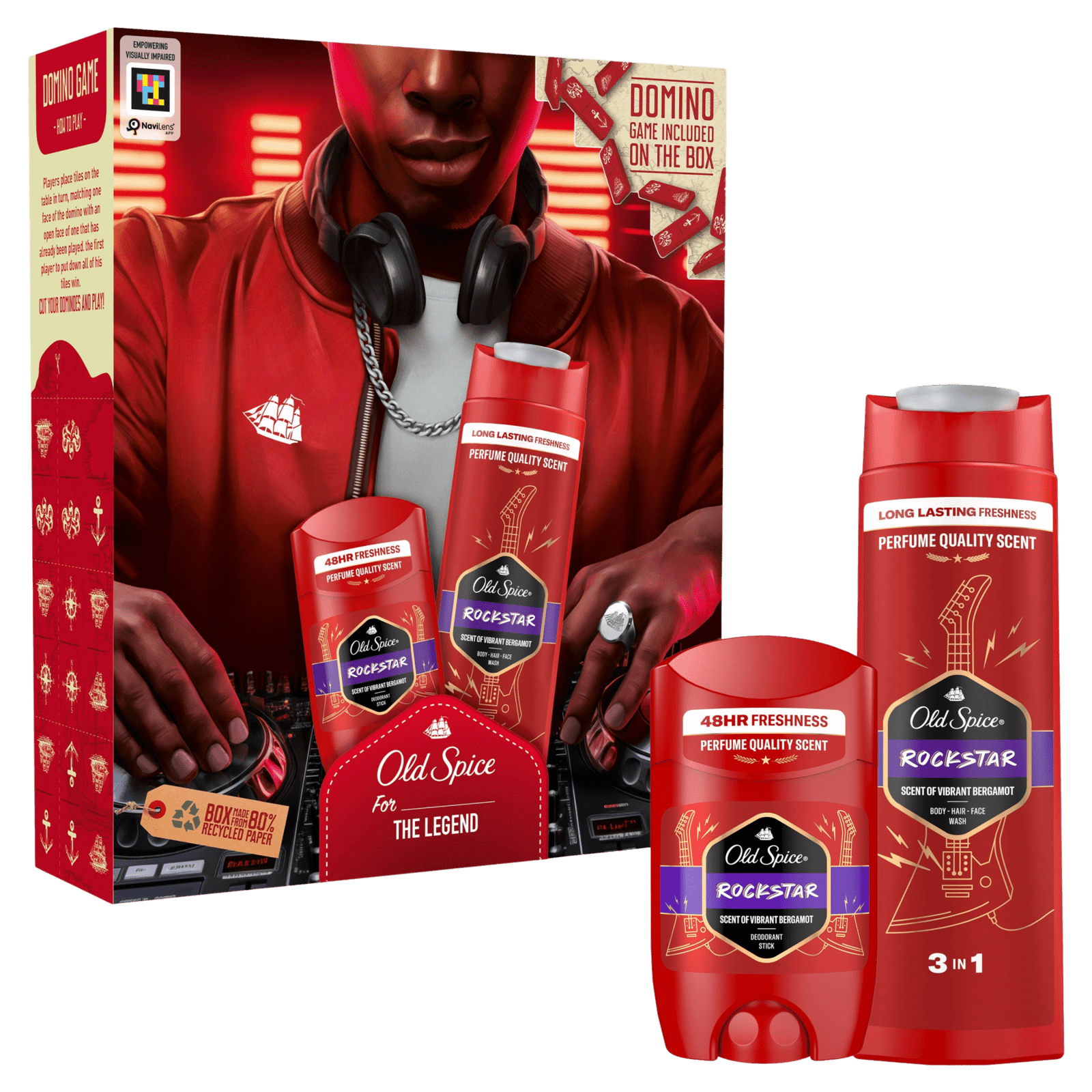 OLD SPICE Rockstar dárková sada s tuhým deodorantem 50 ml a sprchovým gelem 400 ml