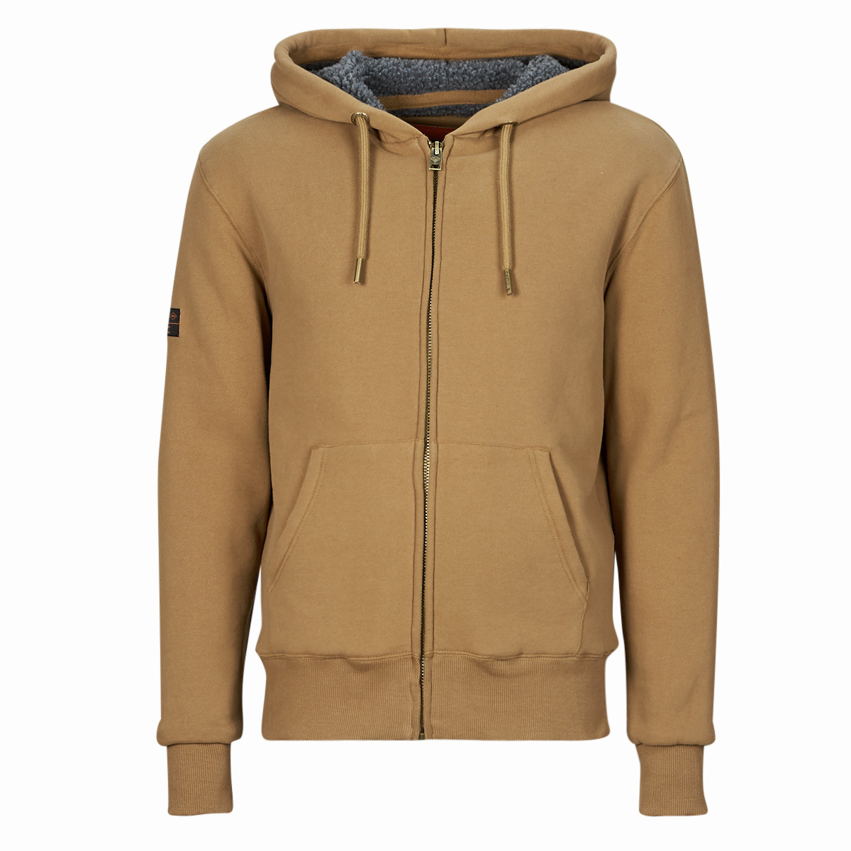 Superdry  HOODED ZIP  Hnědá