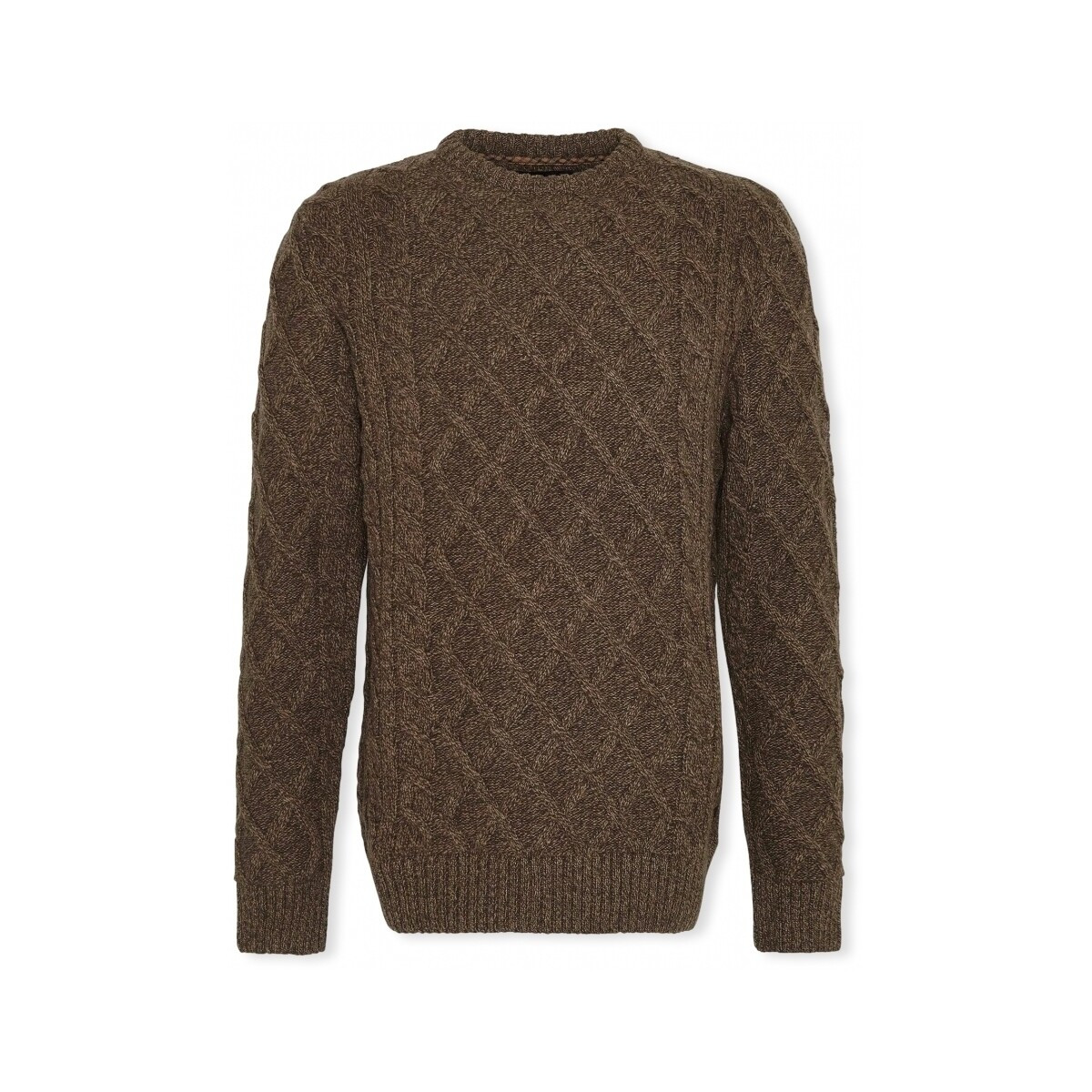 Barbour  Knit Stowford Cable - Olive  Hnědá