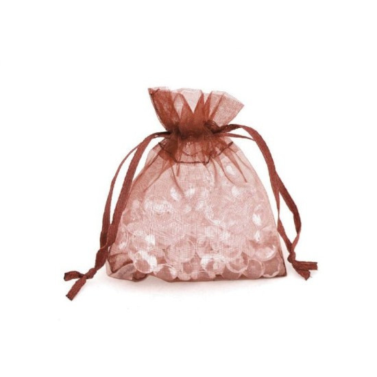 Paper Design Dárkový sáček organza 7,5 x 10 cm - hnědá - 249615