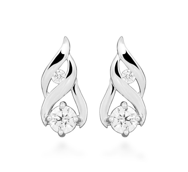 Silver Cat Stylové stříbrné náušnice s kubickými zirkony SC572