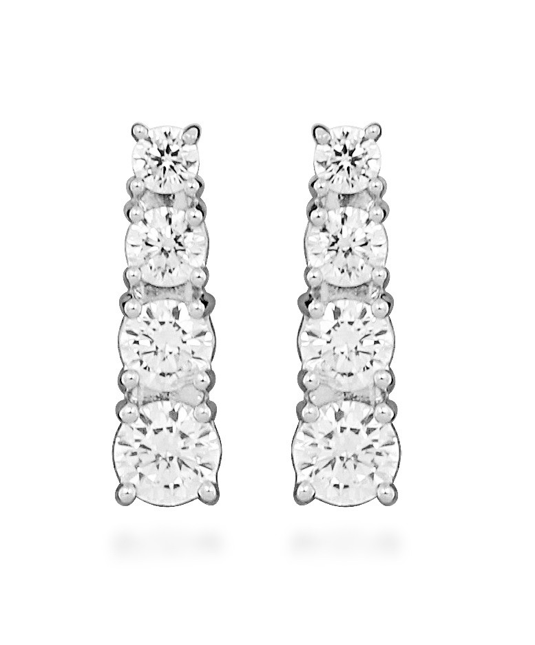 Silver Cat Elegantní visací náušnice s kubickými zirkony SC577