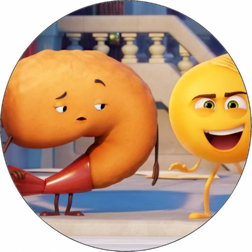 Jedlý papír Emoji ve filmu smajlík a krevetka 19,5 cm