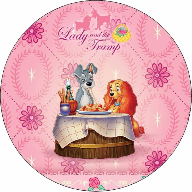 Jedlý papír Lady a tramp u stolu 19,5 cm