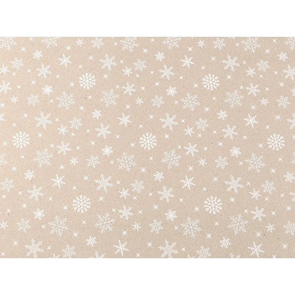 Balící papír přírodní vánoční vločka 0,7x2 m