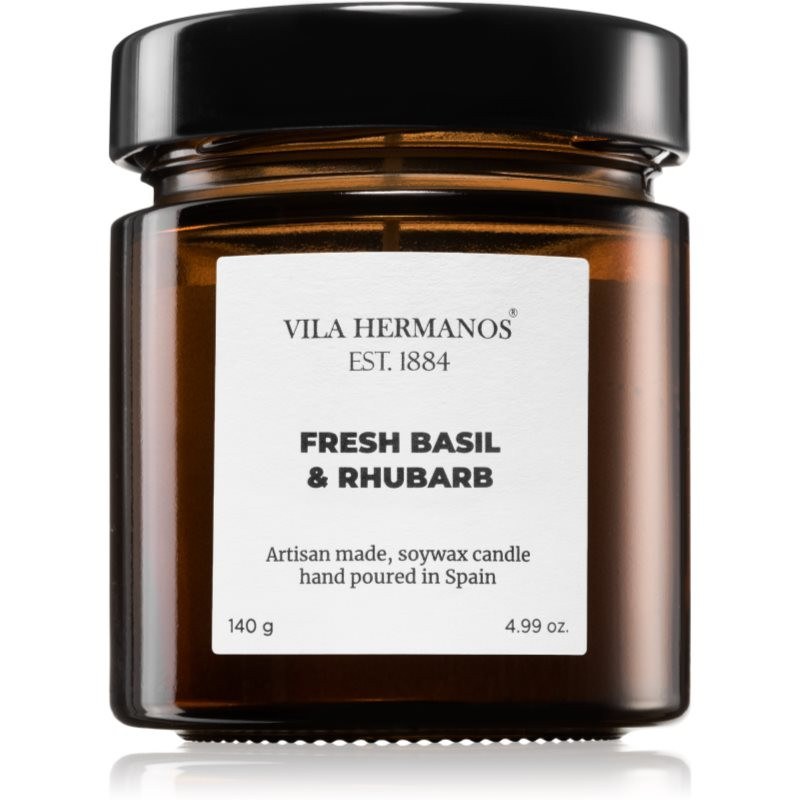 Vila Hermanos Apothecary Fresh Basil & Rhubarb vonná svíčka 140 g