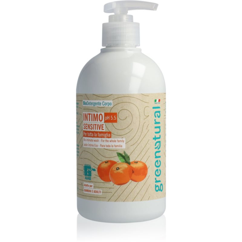 Greenatural Intimate Wash Gel Sensitive pH 5,5 BIO gel pro intimní hygienu se zklidňujícím účinkem Aloe Vera 500 ml