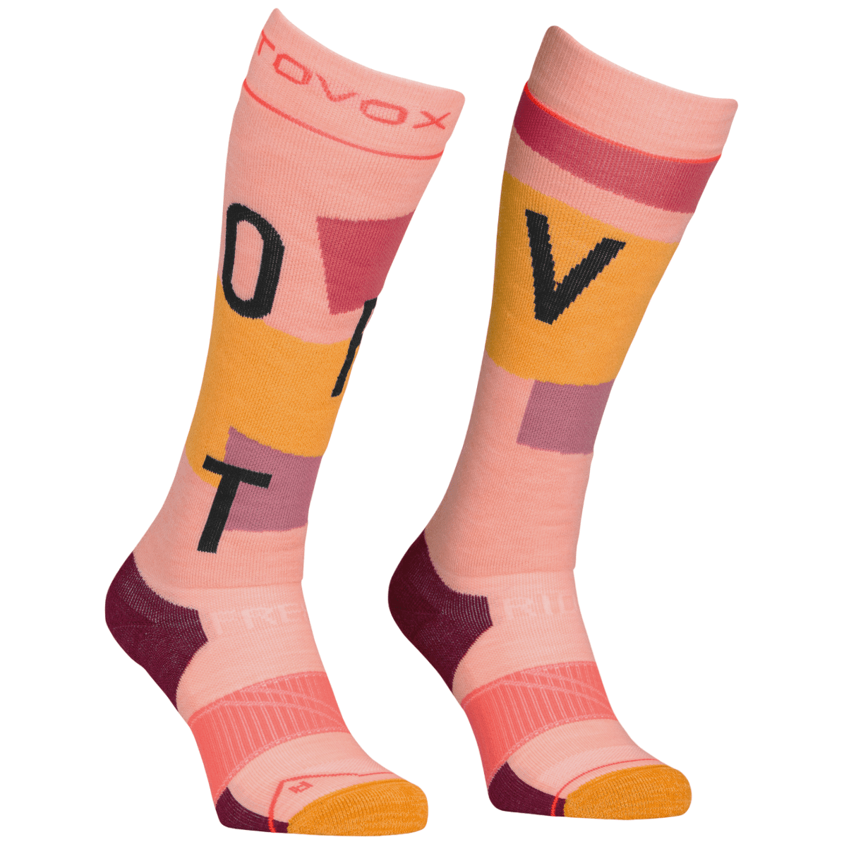 Dámské podkolenky Ortovox Freeride Long Socks Cozy Women's Velikost ponožek: 35-38 / Barva: růžová