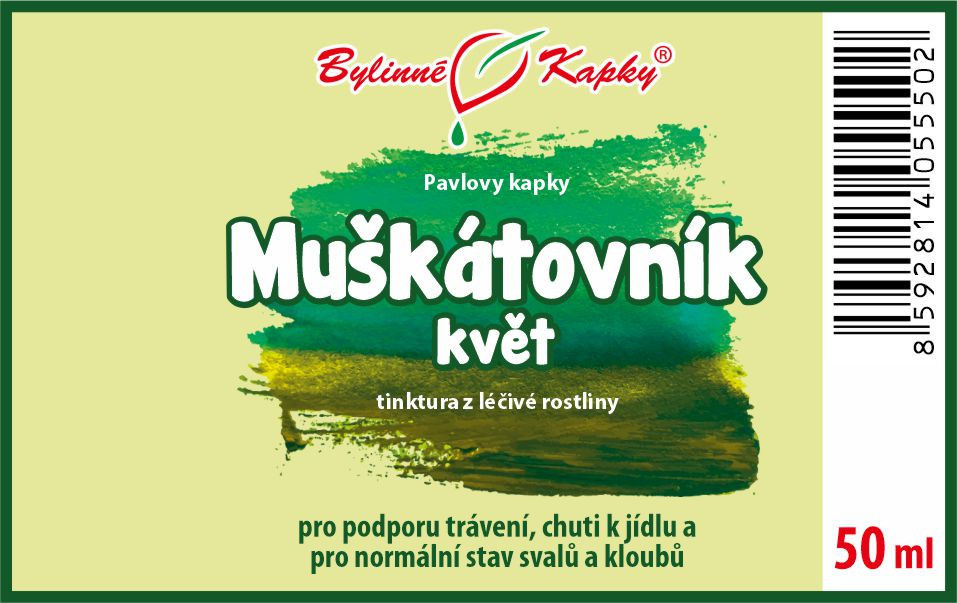 Muškátovník (muškátový květ) - Pavlovy bylinné kapky (tinktura) 50 ml