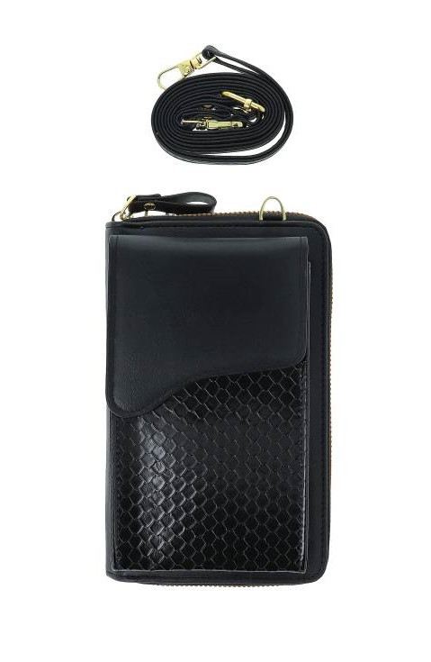 Kabelka TopQ Pattern 2v1 na mobil s popruhem černá 129339