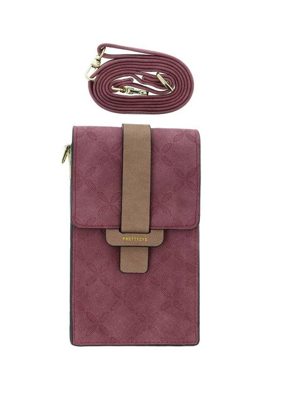 Kabelka TopQ Emboss na mobil s popruhem fialová 129240