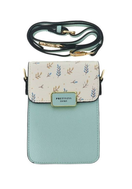 Kabelka TopQ Lucky na mobil s popruhem mátově zelená 129541