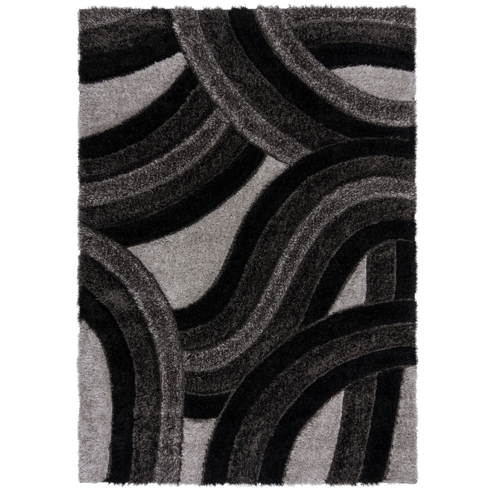 Kusový koberec Indulgence Velvet Carved Grey/Black - 80x150 cm Flair Rugs koberce