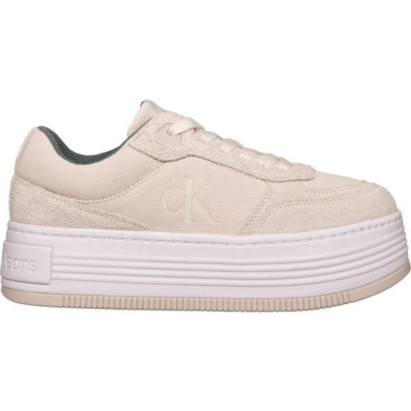 Calvin Klein BOLD PLATF LACEUP LOW MG SUEDE Dámské tenisky, béžová, velikost