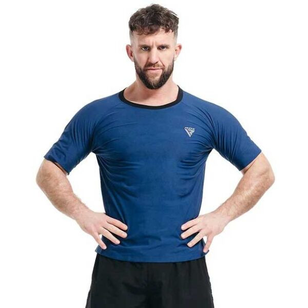 RDX M1 SWEAT T-SHIRT Pánské sportovní triko, tmavě modrá, velikost