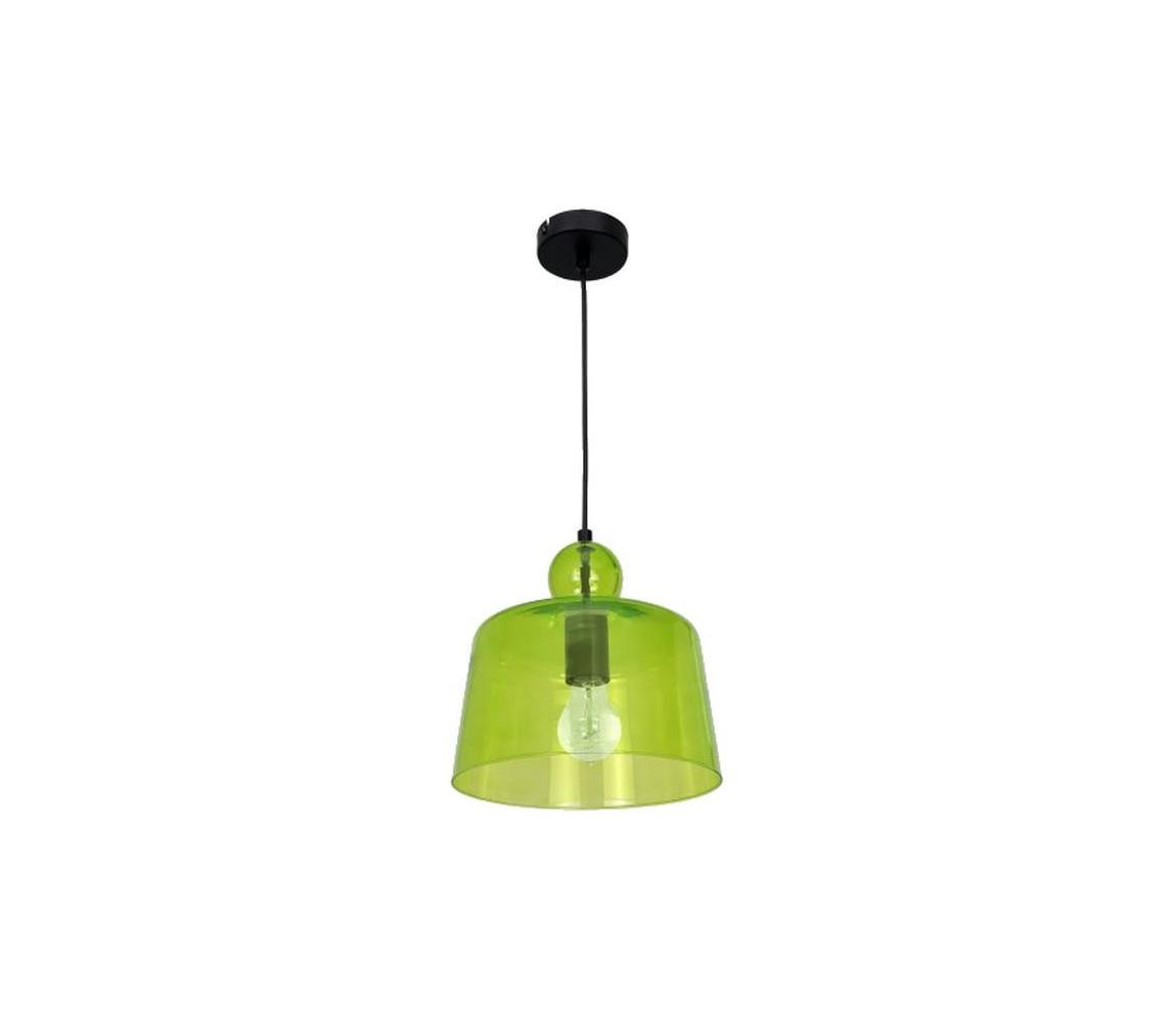 Lustr na lanku BELL 1xE27/60W/230V zelená