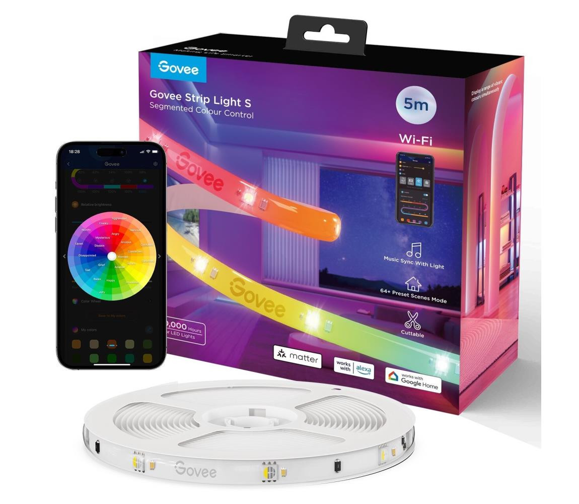 Govee Govee - Wi-Fi RGBICW Smart PRO LED pásek 5m MATTER  - extra odolný