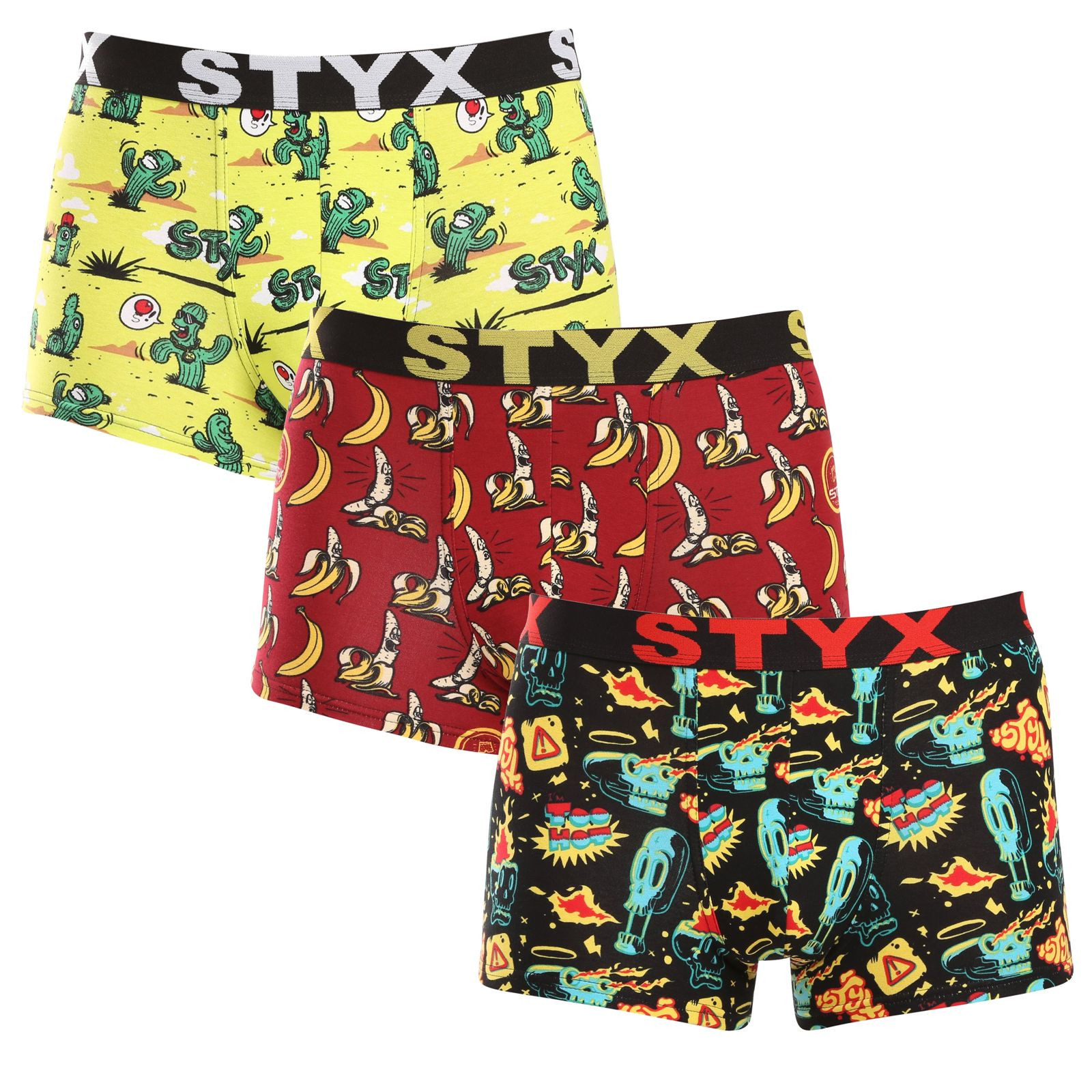 3PACK pánské boxerky Styx art sportovní guma vícebarevné (3G13198) XL, trenky / trenýrky