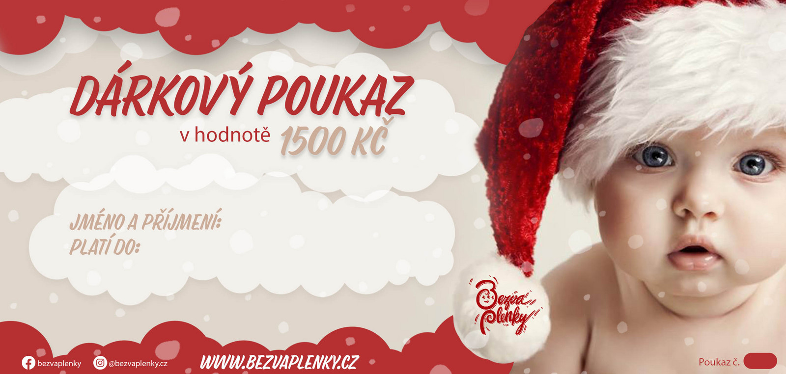 Vánoční dárkový poukaz v hodnotě 1500,- kč