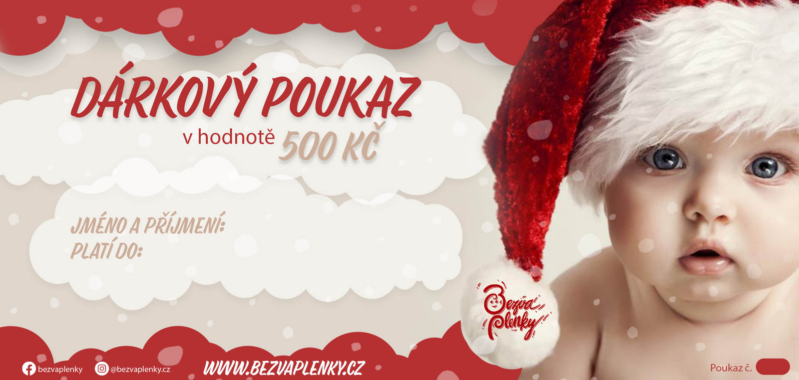 Vánoční dárkový poukaz v hodnotě 500,- kč