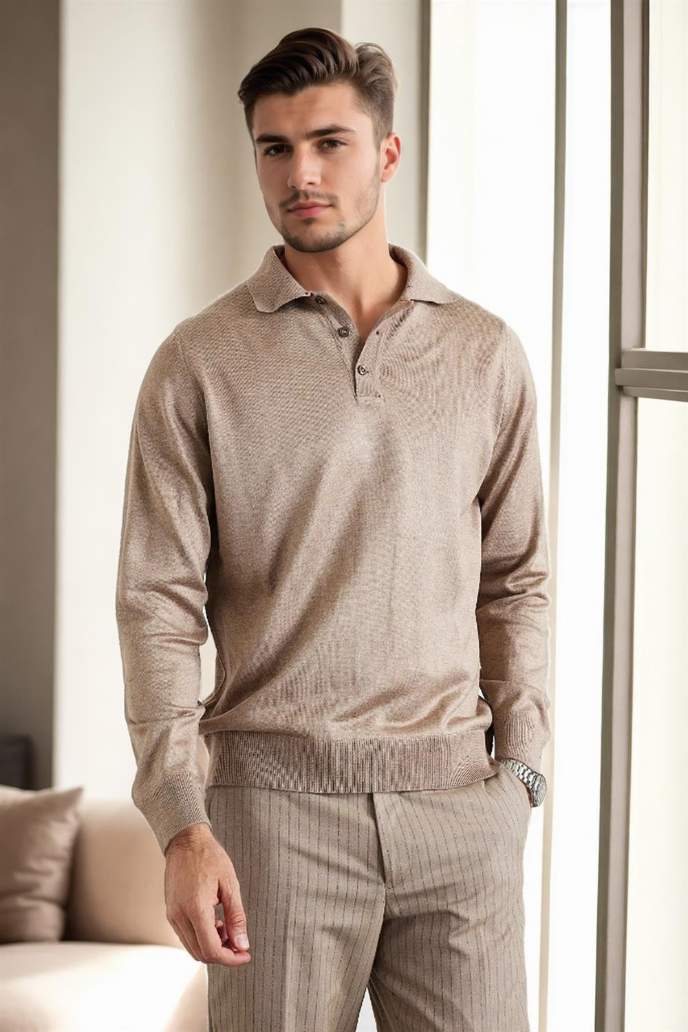 28296 Dewberry Polo Neck Mens Knit Sweater-VISION