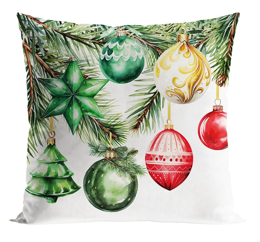 Vánoční polštář VÁNOČNÍ OZDOBY 40x40 cm Mybesthome Varianta: Povlak na polštář, 40x40 cm