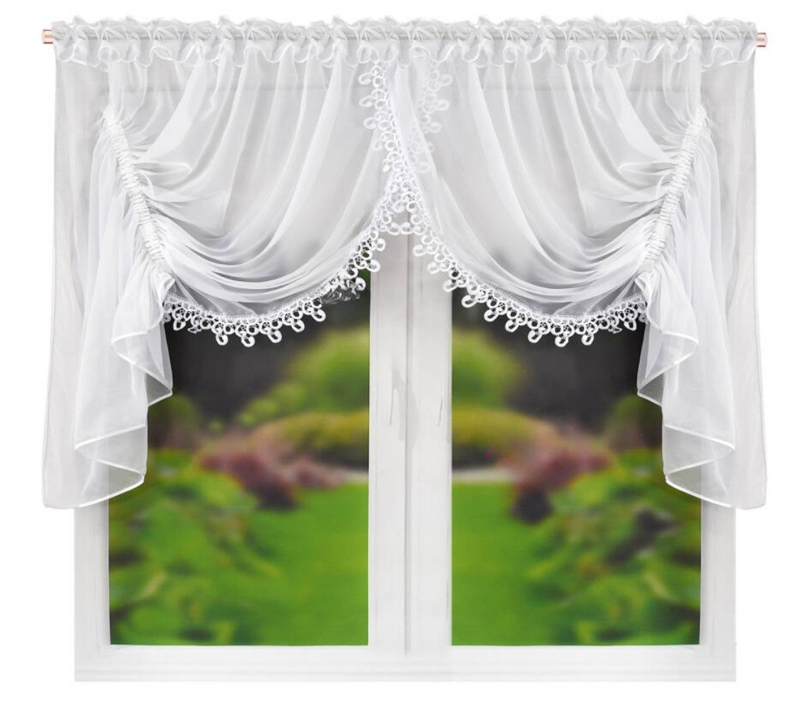 Dekorační krátká záclona s řasící páskou CATERINA bílá 400x120 cm MyBestHome