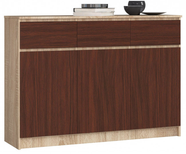 Komoda K140 3D 3SZ CLP sonoma / wenge