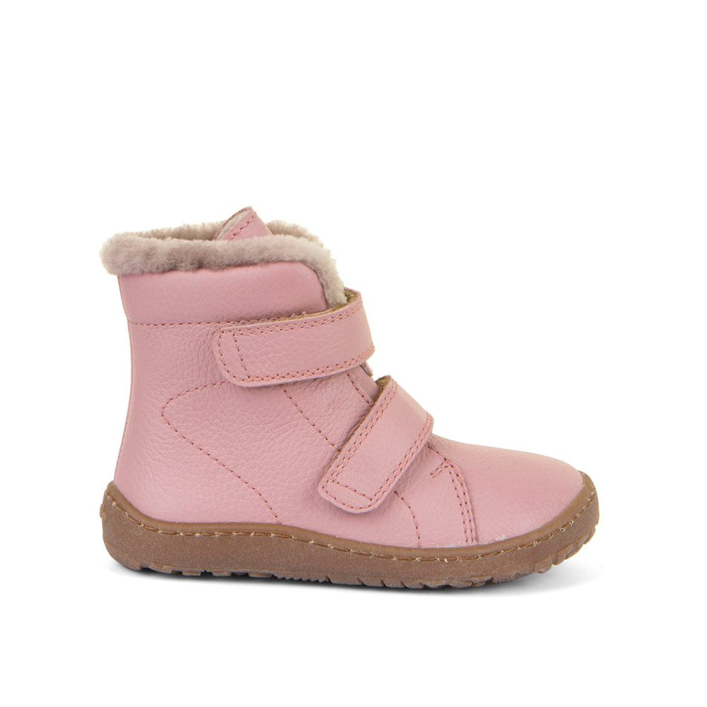 FRODDO VYŠŠÍ KOŽENÉ ZIMNÍ Pink | Dětské zimní zateplené barefoot boty - 23