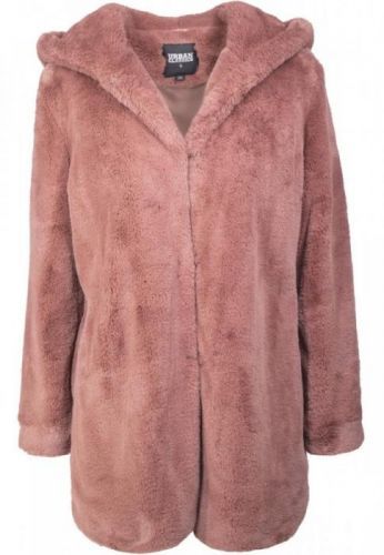 Ladies Hooded Teddy Coat - darkrose 3XL