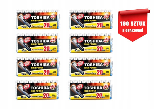 160 x Alkalická baterie alkalické baterie Toshiba malé Aaa tyčinky (R3)