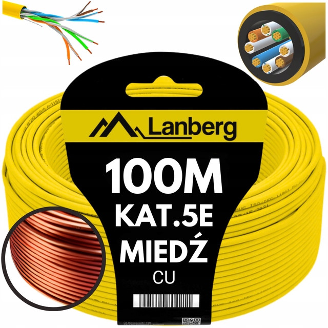 Kabel Síťový Lan Šroubovák Měď RJ45 Utp KAT.5E CAT.5E 100M Lanber