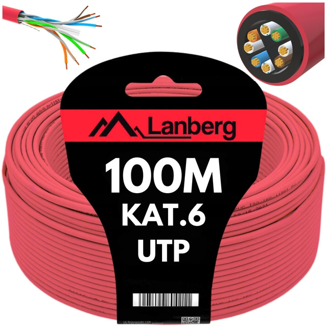 Kabel Síťový Lan Kroucený RJ45 Utp KAT.6 CAT.6 100M Lanberg