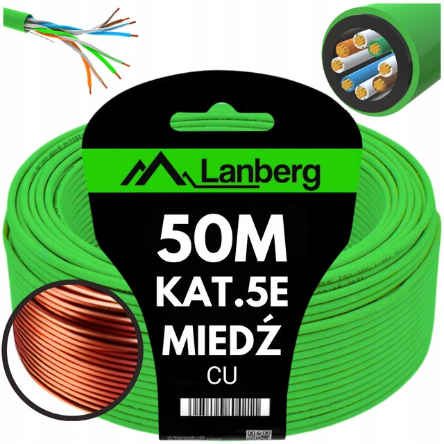 Kabel Síťový Lan Šroubovák Měď RJ45 Utp KAT.5E CAT.5E 50M Lanberg