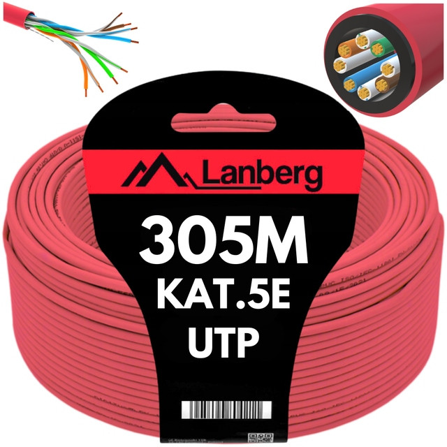 Kabel Síťový Lan Šroubovák RJ45 Utp KAT.5E CAT.5E 305M Lanberg