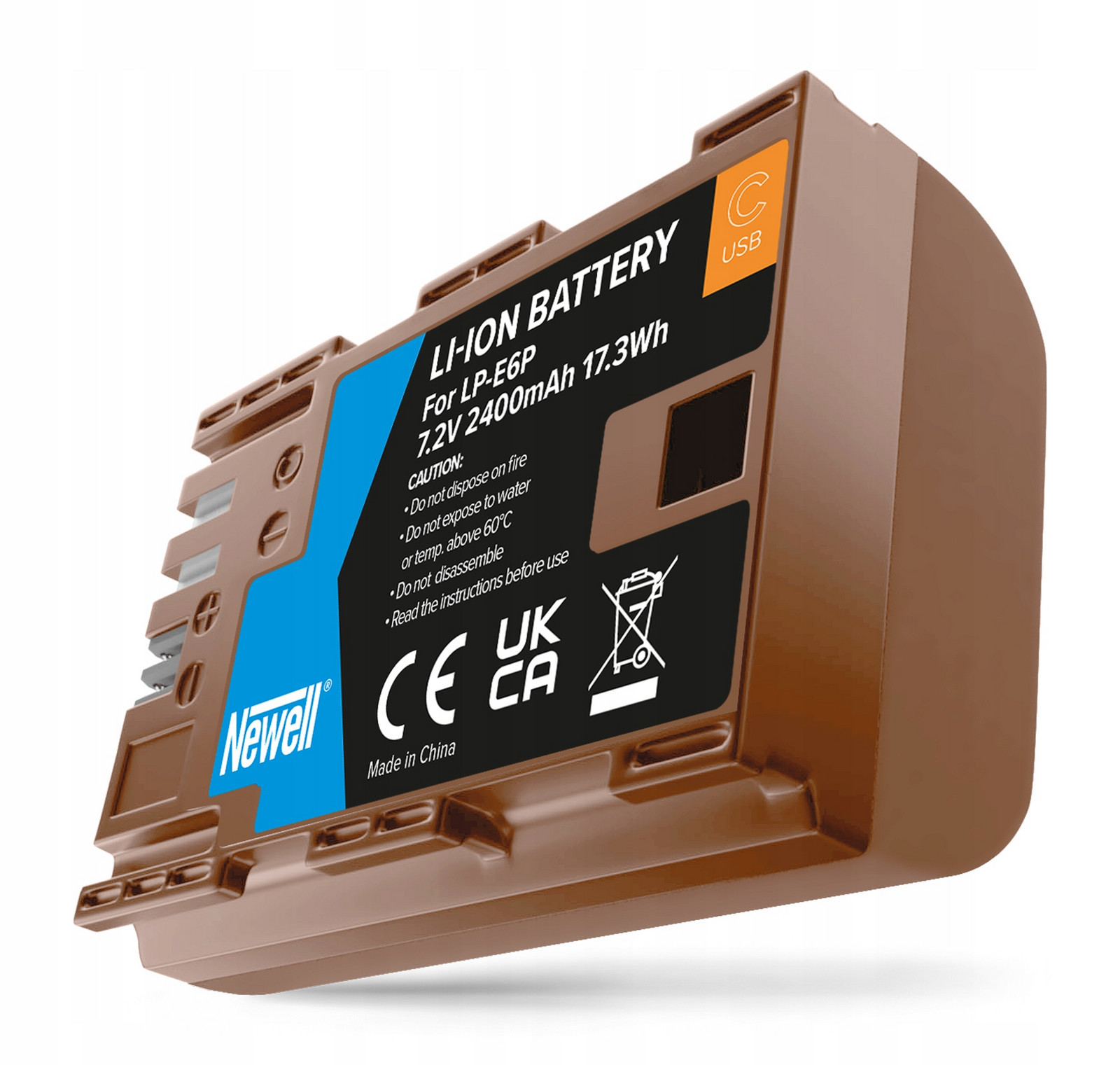 Náhradní baterie LP-E6P Usb-c pro Canon R7 R6 Mark II 5D Mark IV XC10