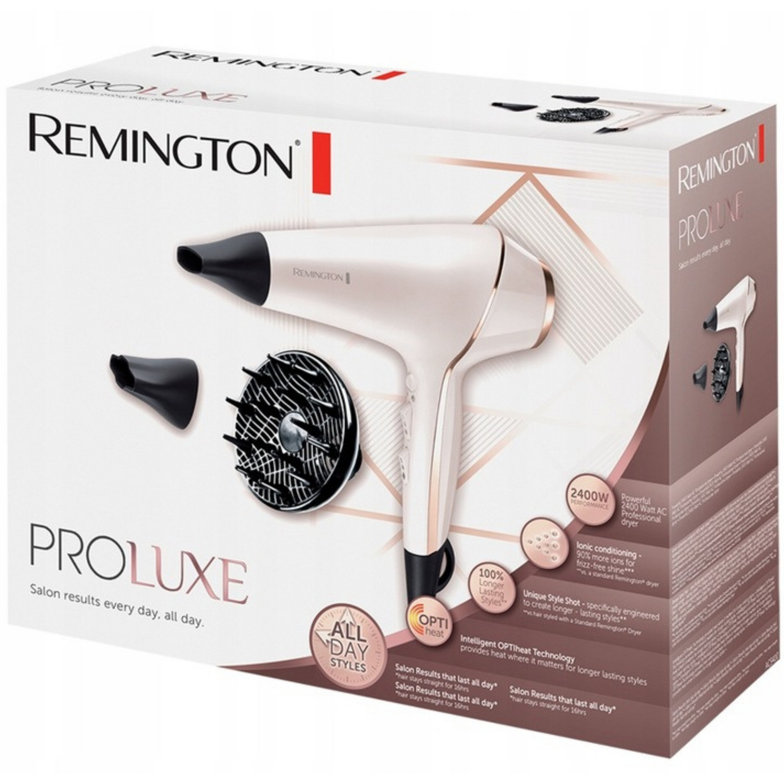 Vysoušeč Vlasů Ionizační Remington ProLuxe Silný 2400W Turbo Nástavce