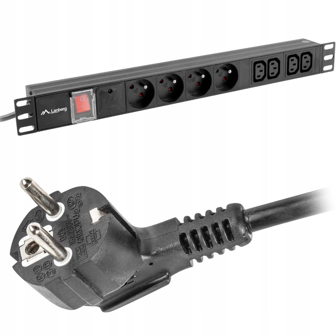 Zásuvková Lišta Rack Pdu Skříně 1U 19“ Palců 230V 10A 2M 8X French Lanberg