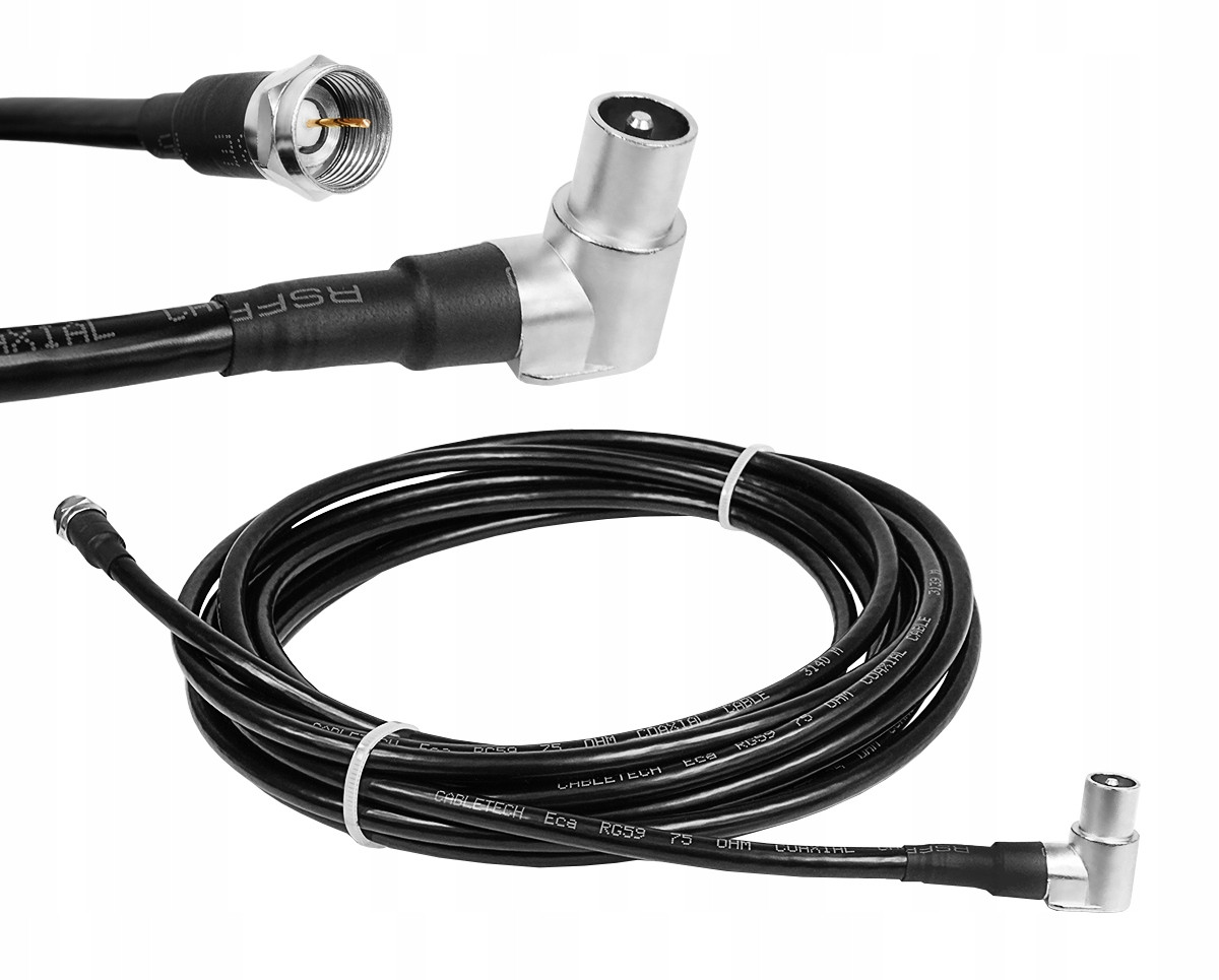 Koaxiální Kabel Anténní Externí Tv Konektor Úhlový F Konektor 20m