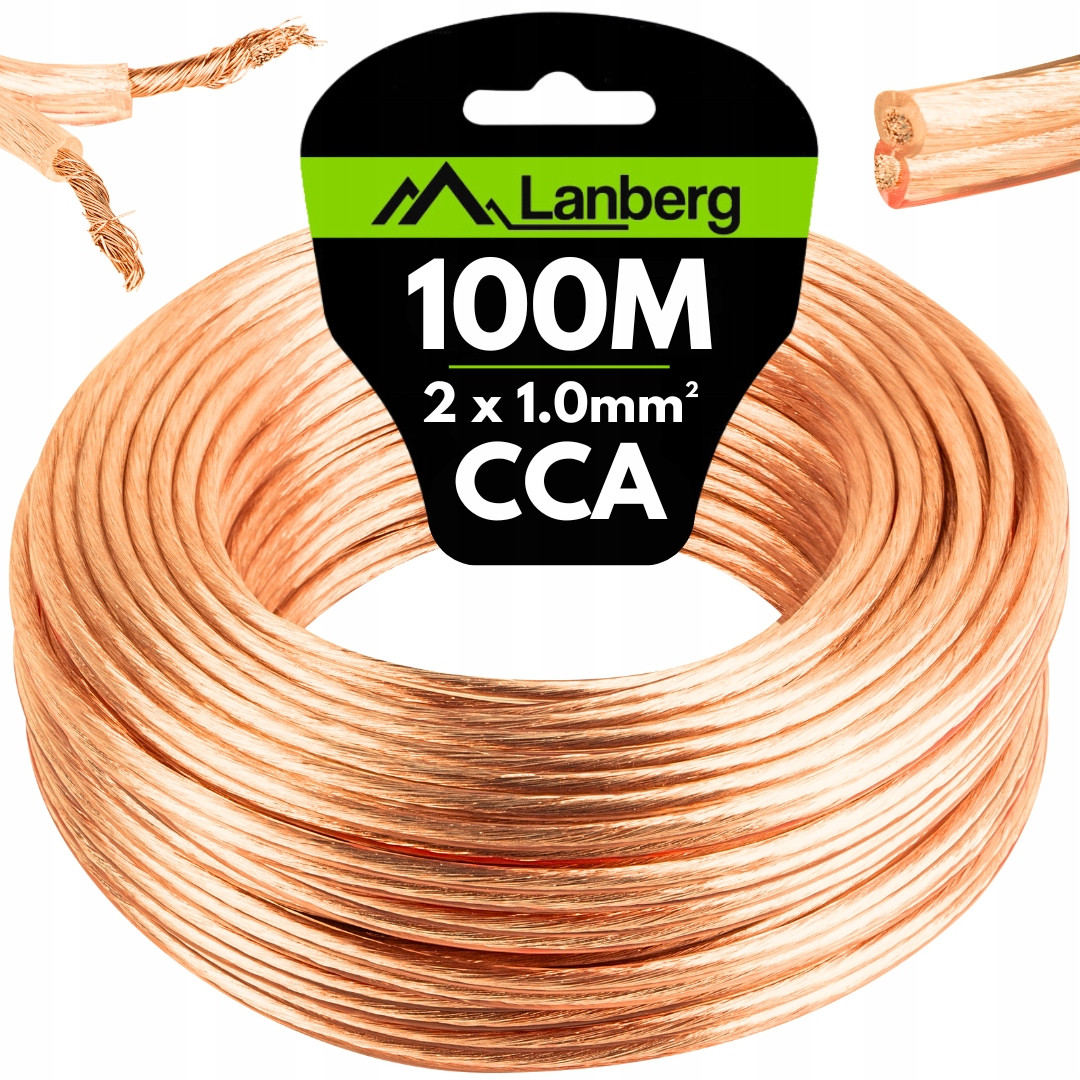 Kabel Reproduktorový Dvoužilový Audio Hq Ofc Cca 2x1MM 100M Lanberg