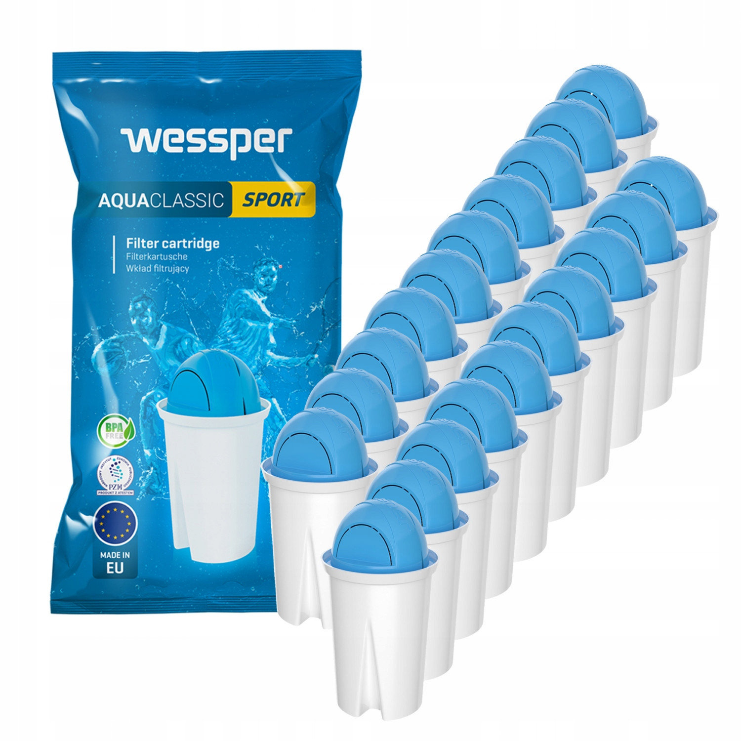 20x Vodní filtr Wessper pro skleněnou konvici Wessper D2 Borosilicate 3l