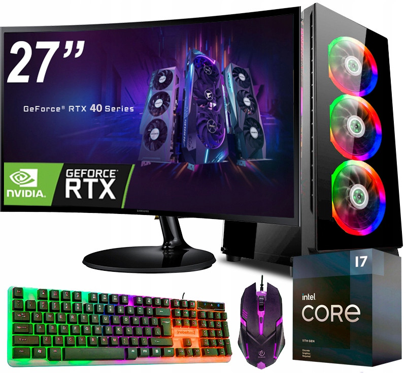 Set Gamer Evolution i7-11700KF 32GB/1TB Ssd Rtx 4070 12GB +M27''