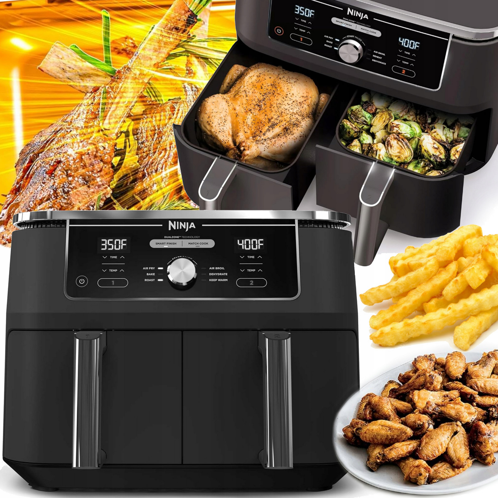 Fritéza Bez Tuku Ninja Max Dual Zone Pro digitální 6v1 airfryer 9,5L