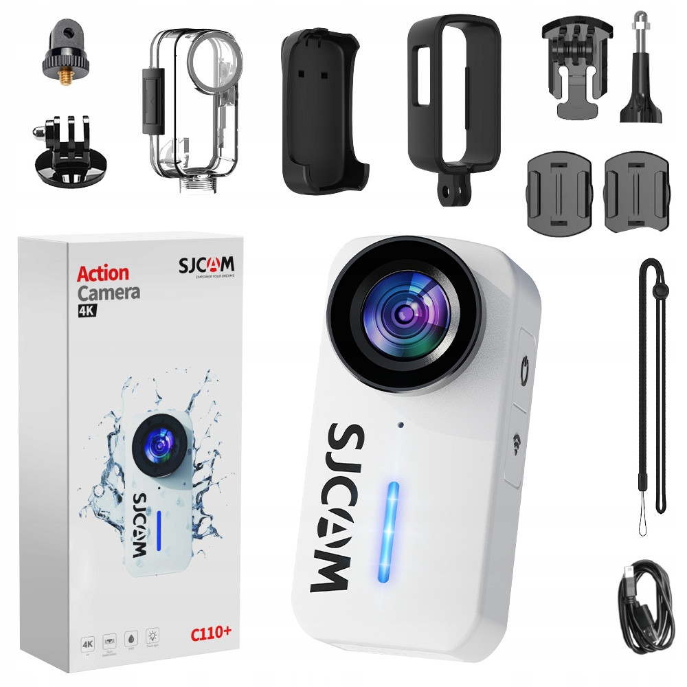Sportovní kamera Sjcam C110 White 4K30FPS 20MP Vodotěsná Wi-fi gyro stab