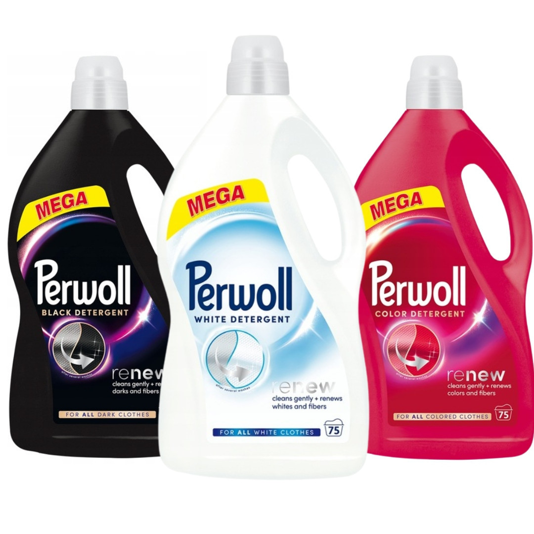 Perwoll Renew Black Color White Tekutý prací prostředek Mix 3x3,75l 225 praní