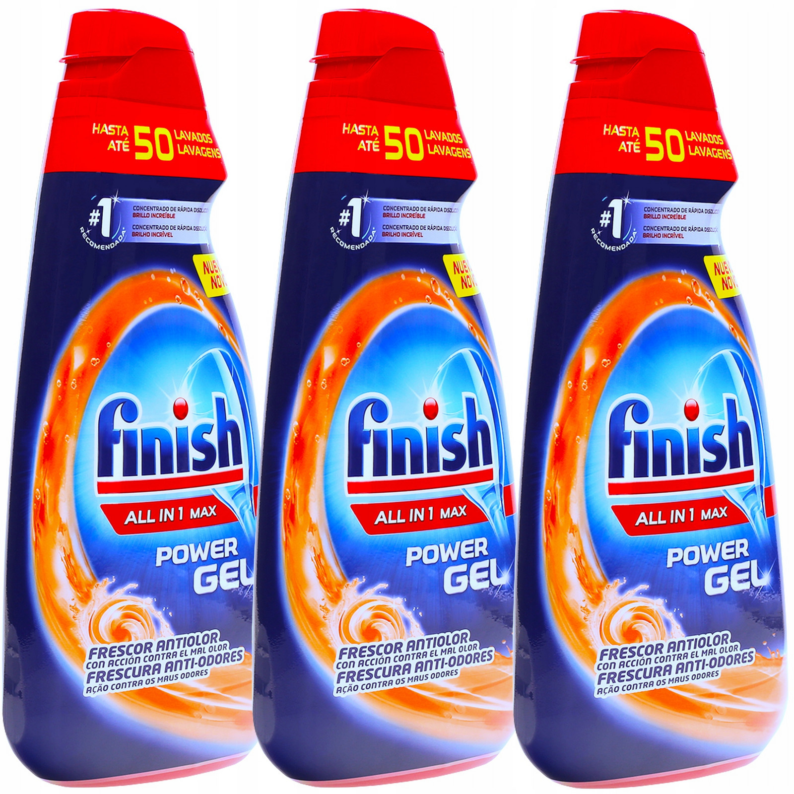 Finish Gel 3 x 1000ml do myčky 150 Mytí ALLinOne Orange Oranžová