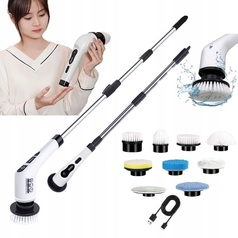 Kartáč Elektronický Úklidový Pro Úklid Čištění Rotační 9V1