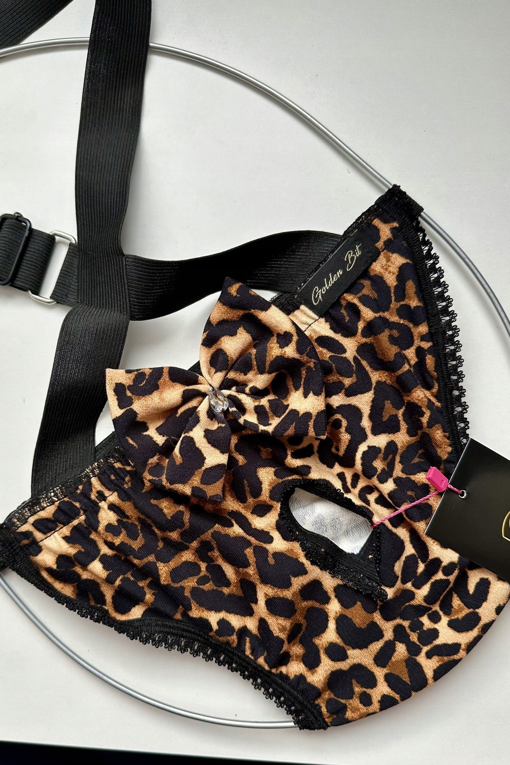 Hárací kalhotky kšandy francouzský buldoček pro psa M na ramenních popruzích